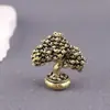 Árbol de la Fortuna de Latón Sólido Árbol de Lingote Atractor de Riqueza Adorno de Mascota de Té Vintage Decoración de Cobre Hecha a Mano