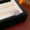 Anillo Abierto de Corona de Circonita Super Flash Cuadrada Índice de Dedo de Gama Alta Nicho Joyería de Mano Versátil Exquisita Lujo Ligero Venta al por Mayor