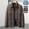 Chaqueta de plumón para hombre 2026 Otoño/Invierno Cuello acanalado desmontable Versión con cremallera Abrigo corto cálido de plumón para hombres jóvenes y de mediana edad