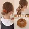 Ferramenta de Modelagem de Cabelo Ninho de Pássaro para Rabos de Cavalo Altos e Coques, Presilha de Anel de Cabelo Ninho de Pássaro Aveludada, Acessório de Modelagem de Cabelo