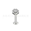 Jiangtai F136 Joyería de Aleación de Titanio Forma de Flor Cruz Incrustada de Circonita Transfronteriza G23 Joyería para Piercings Corporales de Aleación de Titanio Pendientes