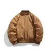 Roupas Vintage Yidao 2026 Inverno Novo Simples Americano Cor Sólida Gola Alta Jaqueta de Algodão Masculina Retrô Quente Jaqueta de Voo