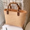 Bolsa de palha tecida de verão para mulheres 2022 Nova Moda grande capacidade Bolsa feminina bolsa de palha simples bolsa balde portátil