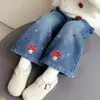 Estilo Nuevo de Invierno Pantalones de Mezclilla de Peluche de Hongo para Niños 2026 Estilo Coreano Moda para Niñas Pantalones de Pierna Recta Ropa para Niños Dropshipping