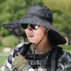 Homens Chapéu de Sol Verão Ao Ar Livre Montanhismo Viagem Protetor Solar UV Chapéu de Sol Chapéu Grande Aba Pesca Pescador Chapéu
