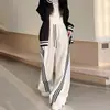 Calça de moletom feminina estilo americano com três listras, novo modelo outono 2026, cintura alta, modelagem solta, calça casual larga que afina