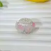 Nova camélia luminosa borda de pérola flor de argila macia bola de flor furo reto contas DIY corrente de celular acessórios de caneta com contas
