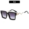 Gafas de Sol Decorativas Cuadradas de Serpiente de Marco Grande Europeas y Americanas Personalizadas Moda de Celebridad de Internet Protección Solar al Aire Libre Vacaciones Gafas de Sol Transfronterizas