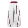 Pantalones Jogger Rayados Estilo Americano de Marca Popular para Hombre, Nuevo Modelo Otoño e Invierno con Hebilla en Forma de Corazón y Decoración de Cordón, Pantalones de Pierna Ancha Sueltos de Moda para Mujer