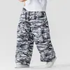 Pantalones Casuales Camuflaje Americano para Hombre, Pantalones de Pierna Ancha Holgados Talla Grande, Pantalones Rectos de Verano, Pantalones Cargo Delgados, Pantalones Largos Elásticos