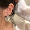 Aretes Pequeños de Mariposa con Cruz de Zirconio Flash Estético Apilados Pendientes de Nicho de Lujo Ligero de Gama Alta Pendientes Delicados para Mujer