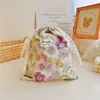 Doble algodón algodón peinado bolsillo con cordón cordón de encaje bolsa de almacenamiento floral pequeña bolsa de algodón fabricantes al por mayor