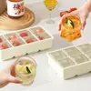 Forma de Gelo de Silicone de Grau Alimentício Bandeja de Gelo Soft-Freeze Caixa de Armazenamento de Cubos de Gelo Grandes Caixa de Armazenamento de Grande Capacidade Gadget