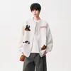 Sudadera Cardigan de Felpa Estilo Americano para Hombre, Marca de Moda, Nuevo Diseño Otoñal Holgado Versátil Casual