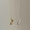 Design minimalista superfície brilhante pingente de vaso colar longo para mulheres, corrente de clavícula gargantilha versátil elegante e moderna