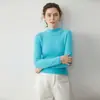 Suéter de Cachemira a Rayas de Cuello Medio Alto para Mujer, Otoño e Invierno, Ajustado, Capa Base, Agradable al Tacto, Cómodo, Tejido Ajustado, Tejido
