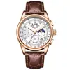 Lige/Comercio Exterior Nueva Moda Hombres Elegante Casual Multifuncional Fase Lunar Resistente al Agua Cuarzo Reloj Directo del Fabricante