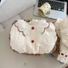 Dulce pijama estilo princesa con sujetador incorporado, de manga larga, adecuado para primavera y otoño, con cuello de muñeca, encaje en forma de corazón y un diseño lindo, perfecto como un cómodo conjunto de ropa de estar en casa