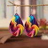 Venta Caliente Transfronteriza Retro Bohemio Exagerado Creativo Popular Patrón Colorido Pendientes Colgantes Pendientes de Doble Cara