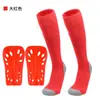 Calcetines de Fútbol con Bolsillos para Espinilleras, Juego de Dos Piezas, Suela de Toalla Engrosada, Calcetines Deportivos Antideslizantes con Cubiertas Integradas para Espinilleras, Calcetines Largos de Tubo