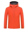 Jaqueta com Capuz Soft Shell com Logo Estampado, Mesmo Estilo para Homens e Mulheres, Calça com Bolso de Aba de Grande Capacidade, Jaqueta Impermeável, à Prova de Vento e Quente Roupas de Trabalho
