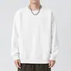 Moletom masculino, novo estilo primavera e outono, gola redonda, corte solto, espessado, sem capuz, blusa tipo pullover, jaqueta masculina de manga longa, versátil