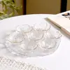 Plato Pequeño de Vidrio Estilo Japonés con Patrón Martillado Flor de Cerezo, Plato Pequeño para Salsa, Plato para Vinagre, Plato para Salsa para Hot Pot, Plato Hondo Grande