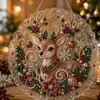 Novedad transfronteriza y lindo adorno colgante de acrílico con corona de Santa personalizado