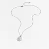 Colar Pingente Lua Design Simples Versátil Retrô Europeu e Americano Zircônia Microcravejada Estilo Ins Corrente para Clavícula Empilhável para Mulheres