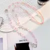 Corrente para Celular Transversal com Contas de Cristal Feitas à Mão, Corrente Longa para Pendurar, Nova Corrente Transversal de Ombro com Contas de Cristal Estilo Verão Venda por Atacado