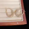 Pendientes de Aro Elegantes de Moda Estilo Francés Lujo Ligero con Circonita para Mujer con Diseño Único y Versátiles Aro Súper Brillante Venta al por Mayor