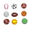 Cuentas Sueltas de Bola de Madera Fútbol Rugby Béisbol Baloncesto Tenis Cuentas DIY Pulsera Collar Accesorios de Joyería