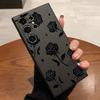 Funda de Silicona para Teléfono Samsung S25 Ultra con Estampado de Rosa Oscuro S23 Delgada y Ligera Disipadora de Calor No Amarillea Cubierta Protectora