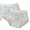 Bragas de Algodón Puro para Mujer de Estilo Francés Romántico con Encaje, Cintura Media y Puntadas de Malla, Transpirables y Cómodas, Braguitas de Algodón para Bebé para Mujer