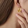 Pendientes geométricos cuadrados en forma de U de alta calidad, estilo retro francés, de acero de titanio y oro de 18 quilates, con temperamento personalizado de Maillard.