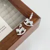 Colgante Yinruitai de Plata de Ley 925 Caballo Mecedor Joyería de Plata Carrusel de Hielo Triturado con Cadena Colgante de Poni