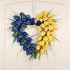 Corona artificial de tulipán de simulación Hongyu para primavera y verano, colgante para puerta de entrada de casa o sala de estar, decoración navideña transfronteriza