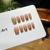 [Estilo Francês Diagonal] Blush Clareador de Inverno Borda Chanfrada Espelho Mágico Pó Temperamento Suave Diário Simples Unhas de Curta Duração