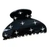 Pinza de pelo de garra con cielo estrellado, pinza de tiburón de tamaño mediano de alta gama, pinza para cabello semi-recogido, pinza de pelo elegante, pinza de garra con incrustaciones de diamantes estrellados