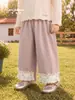 Pantalones de Otoño para Niñas 2026 Nuevo Estilo Pantalones Largos de Encaje Estilo Coreano 100% Algodón para Bebés Pantalones Casuales de Pierna Ancha para Niños de Otoño