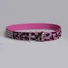 Cinto feminino moderno com estampa de zebra e rebites quadrados, disponível em vários tamanhos, estampa de leopardo em couro sintético imitando crina de cavalo, para meninas jovens e estilosas
