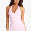 Top Halter Transfronterizo de Cuello en V con Espalda Cruzada y Almohadillas Fijas en el Pecho, Camiseta sin Mangas de Yoga para Mujer, Top Deportivo de Espalda Hermosa para Fitness