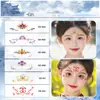 Pegatinas de Tatuaje Estilo Antiguo para Niños Impermeables y de Larga Duración Pegatinas para Cejas Flor Niños Cara Maquillaje Lindo Maquillaje para Actuaciones en Escenario