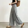 Pantalones Grises de Pierna Ancha Estilo Old Money para Mujer, Nueva Colección Otoño Temprano 2026, Pierna Recta Holgada, Sofisticados y a la Moda, Caída, Pantalones Casuales Adelgazantes
