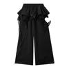 Calças Largas Soltas da Moda até o Chão com Aplicações de Renda e Design de Saia em Camadas para um Look Casual Doce e Descolado para o Trabalho