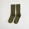 Calcetines de felpa para primavera y otoño color liso para niñas damas japoneses de doble aguja tubo de algodón calcetines de mujer fabricantes venta al por mayor