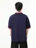 Camiseta de Manga Curta Estilo Americano da Nasa para Homens, Conjunto de Duas Peças de Verão com Polo Color Block e Gola Reversível, Caimento Solto, Design de Duas Peças com Manga Curta