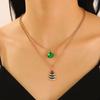 Collar Navideño Transfronterizo de Viento de Doble Capa Campana Papá Noel Árbol de Navidad Cadena de Alce Accesorios Ambiente Festivo Mujeres