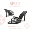 Nuevos Zapatos de Tacón Alto Estilo Francés para Primavera y Otoño, Elegantes Sandalias de Tacón de Aguja de Punta Fina con Pedrería de Gama Alta para Mujer, Zapatos de Comercio Exterior Transfronterizo