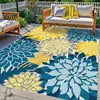 Alfombra Exterior, Antideslizante, Absorbente de Agua Felpudo para Piso de Balcón, Patrón Floral Grande, Felpudo Decorativo para Patio Terraza, Resistente a Manchas, Fácil de Limpiar